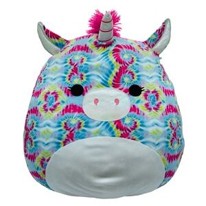 Squishmallows 16” Atlas Fun Color Tie Dye Unicorn Plush Stuffed Animal.